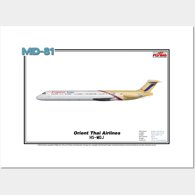 McDonnell Douglas MD-81 - Orient Thai Airlines (Art Print) Wall Art by TheArtofFlying